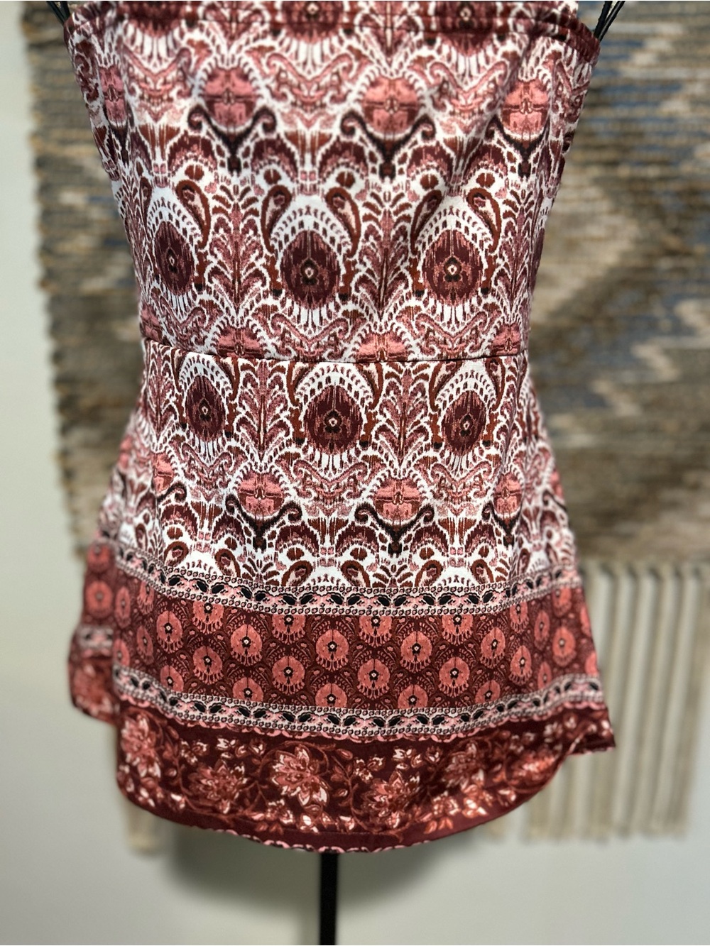 Blue Sol Bohemian Paisley Tie-Front Tank - Picture 8 of 10
